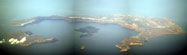 Vista de Santorini desde el avión