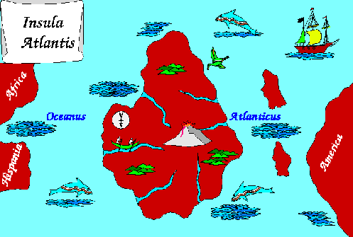 Mapa de la isla de Atlántida
