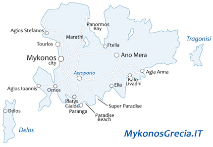 Mapa de Mykonos