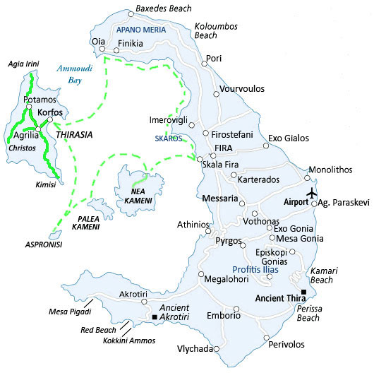 Itinerario Giro della Caldera di Santorini