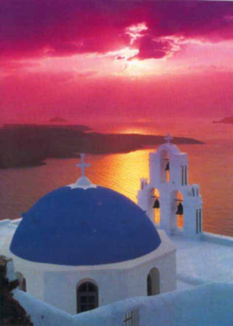 Atardecer de Santorini visto desde Firostefani