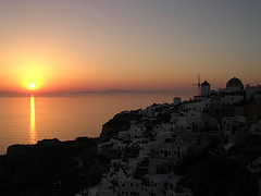 El atardecer de Oia, Santorini